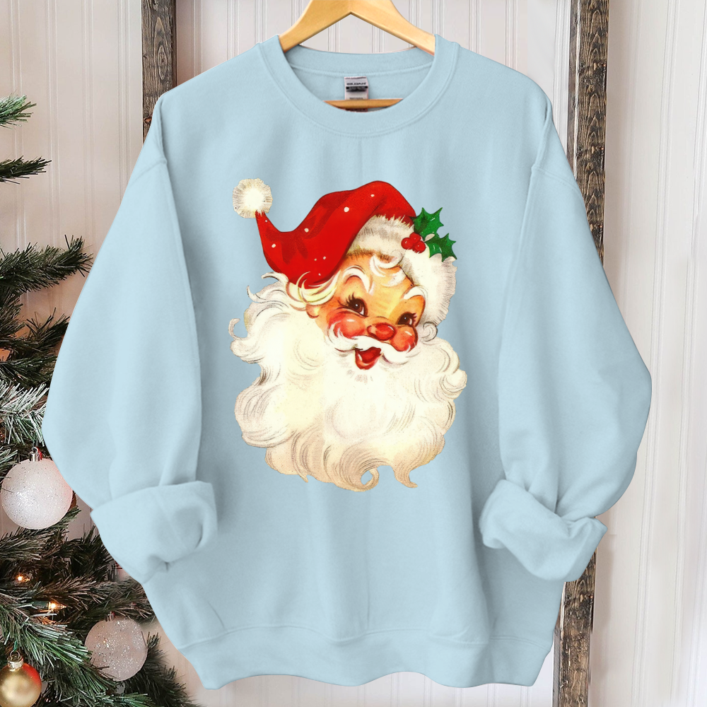 Retro Santa Sweatshirt, Vintage Santa Sweatshirt, Retro Christmas Santa, Holiday Clothing Women, Christmas Sweatshirt for Woman, holiday