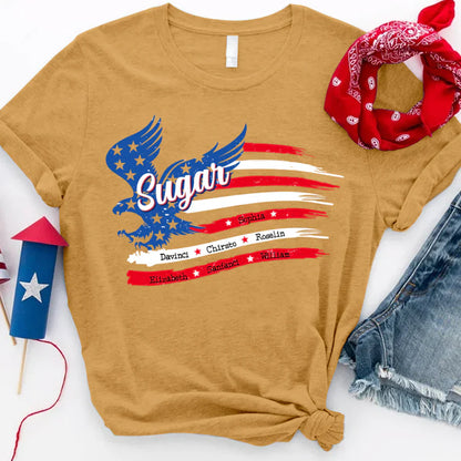 Sugar With Grandkids Names 4th Of July CTL94 T-Shirt