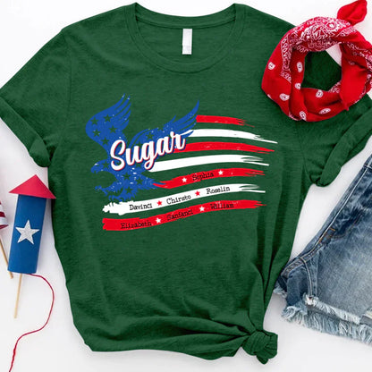 Sugar With Grandkids Names 4th Of July CTL94 T-Shirt