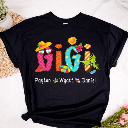 Summer Beach Gigi And Grandkids Personalized Shirt