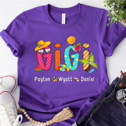 Summer Beach Gigi And Grandkids Personalized Shirt