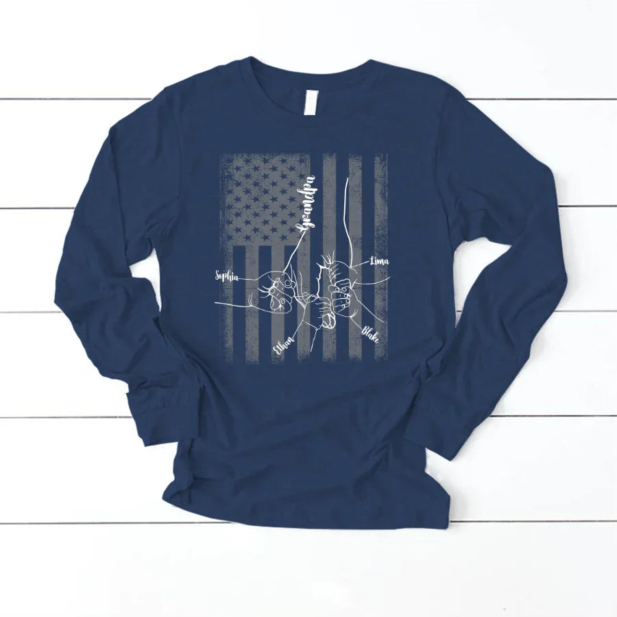 They Call Me Grandpa Hands Flag VTN221126 Longsleeve