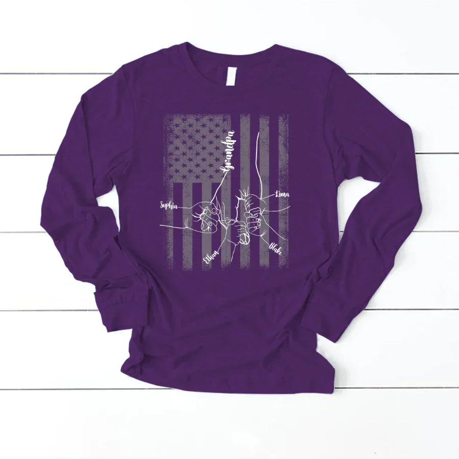 They Call Me Grandpa Hands Flag VTN221126 Longsleeve