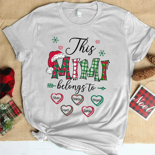 This Mimi Belongs to Christmas Hearts 2022 T-Shirt