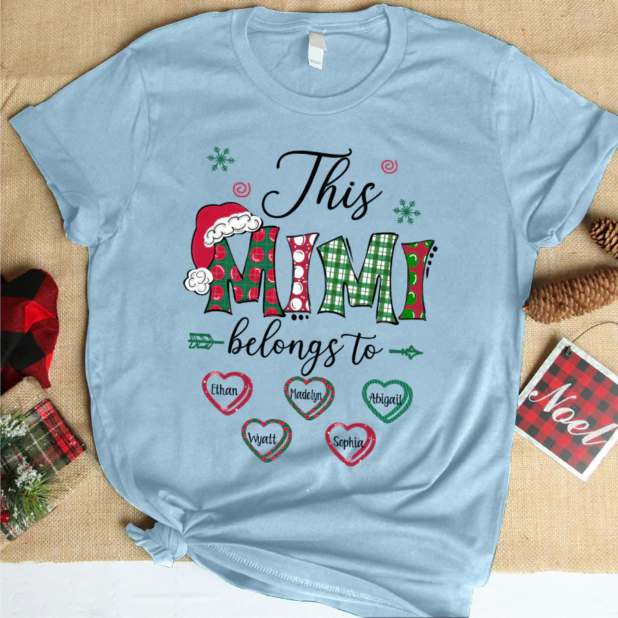 This Mimi Belongs to Christmas Hearts 2022 T-Shirt