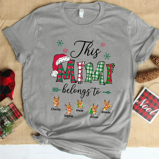 This Mimi Belongs to Christmas Reindeer T-Shirt