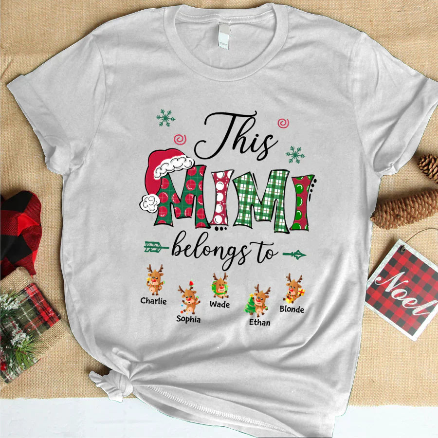 This Mimi Belongs to Christmas Reindeer T-Shirt