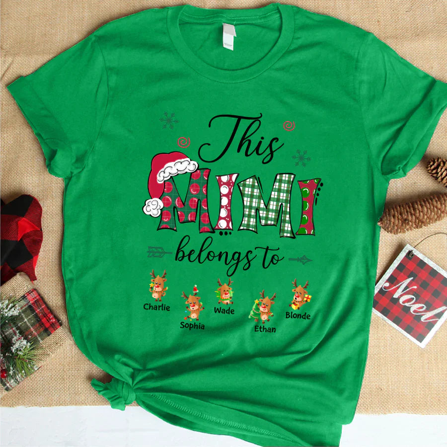 This Mimi Belongs to Christmas Reindeer T-Shirt