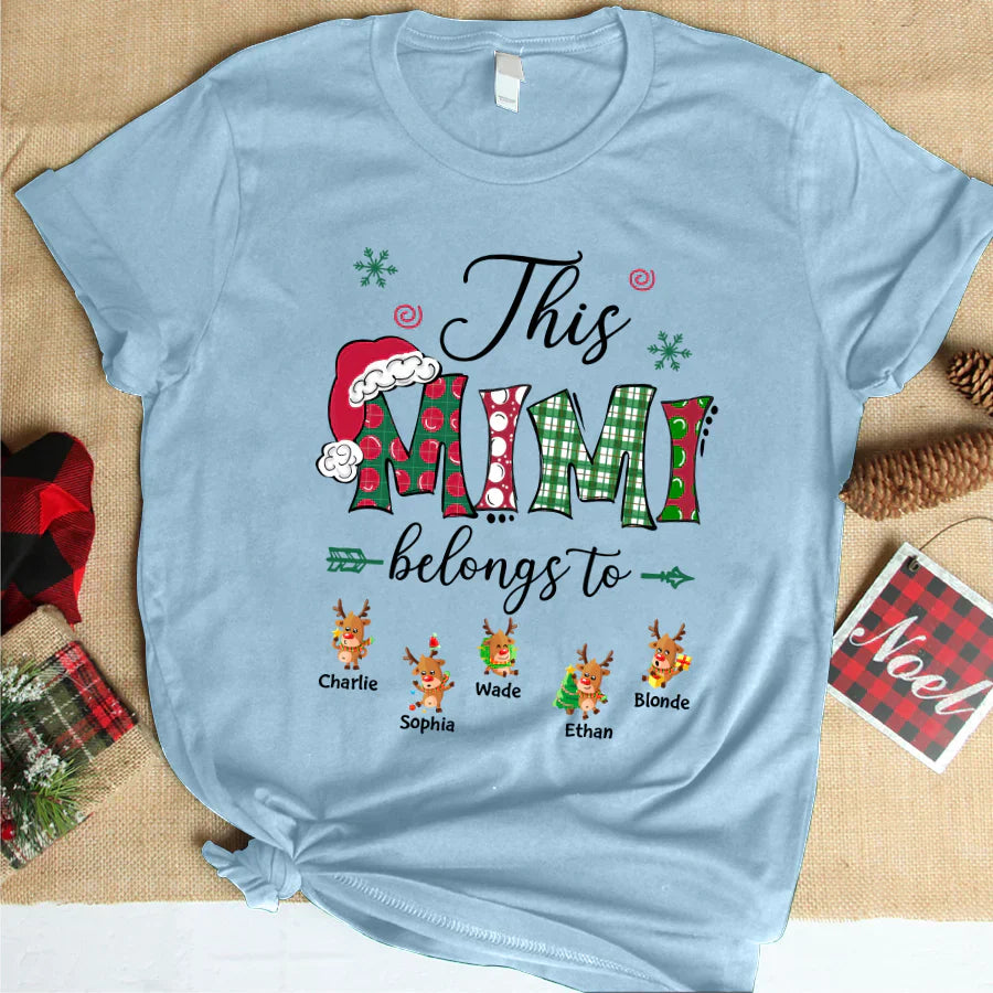 This Mimi Belongs to Christmas Reindeer T-Shirt