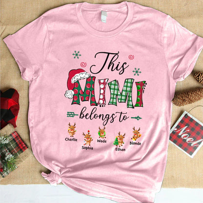 This Mimi Belongs to Christmas Reindeer T-Shirt