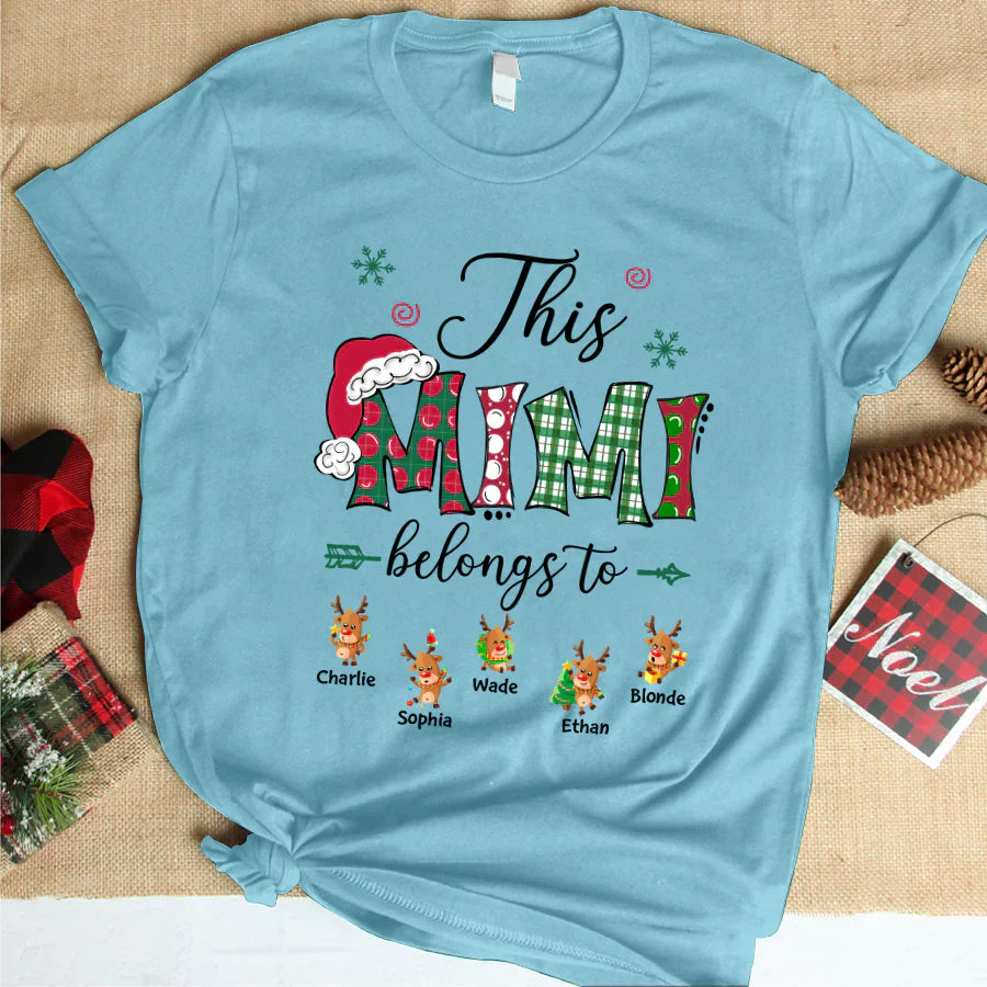 This Mimi Belongs to Christmas Reindeer T-Shirt