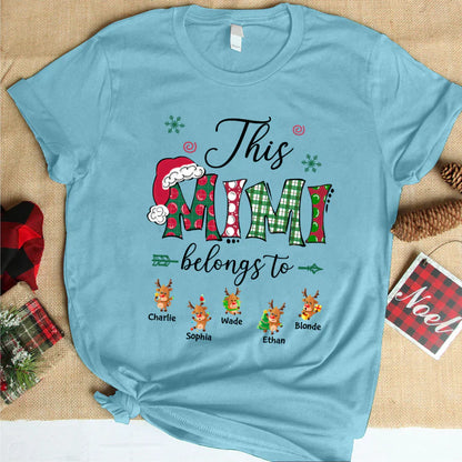 This Mimi Belongs to Christmas Reindeer T-Shirt