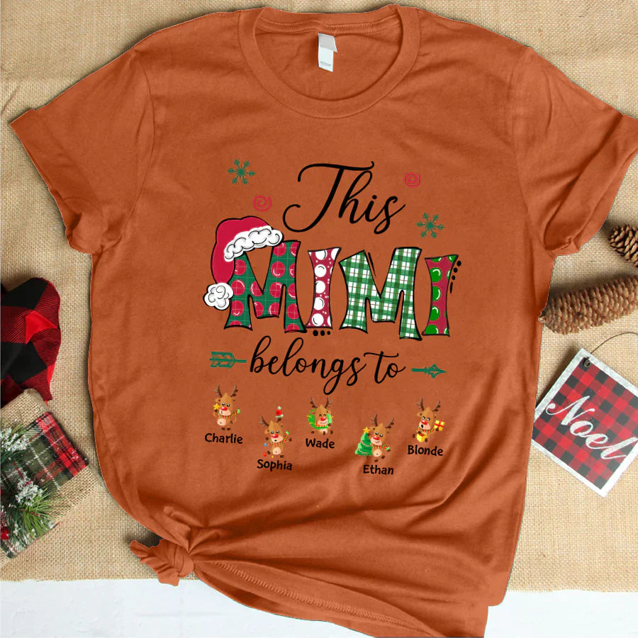 This Mimi Belongs to Christmas Reindeer T-Shirt