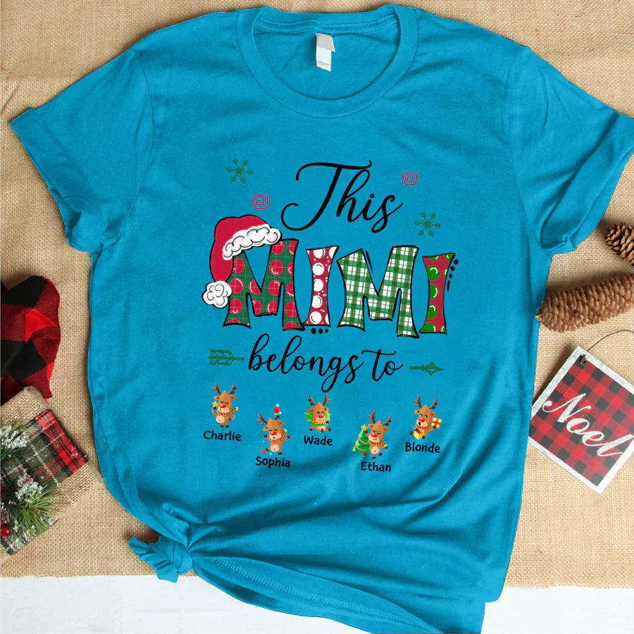 This Mimi Belongs to Christmas Reindeer T-Shirt