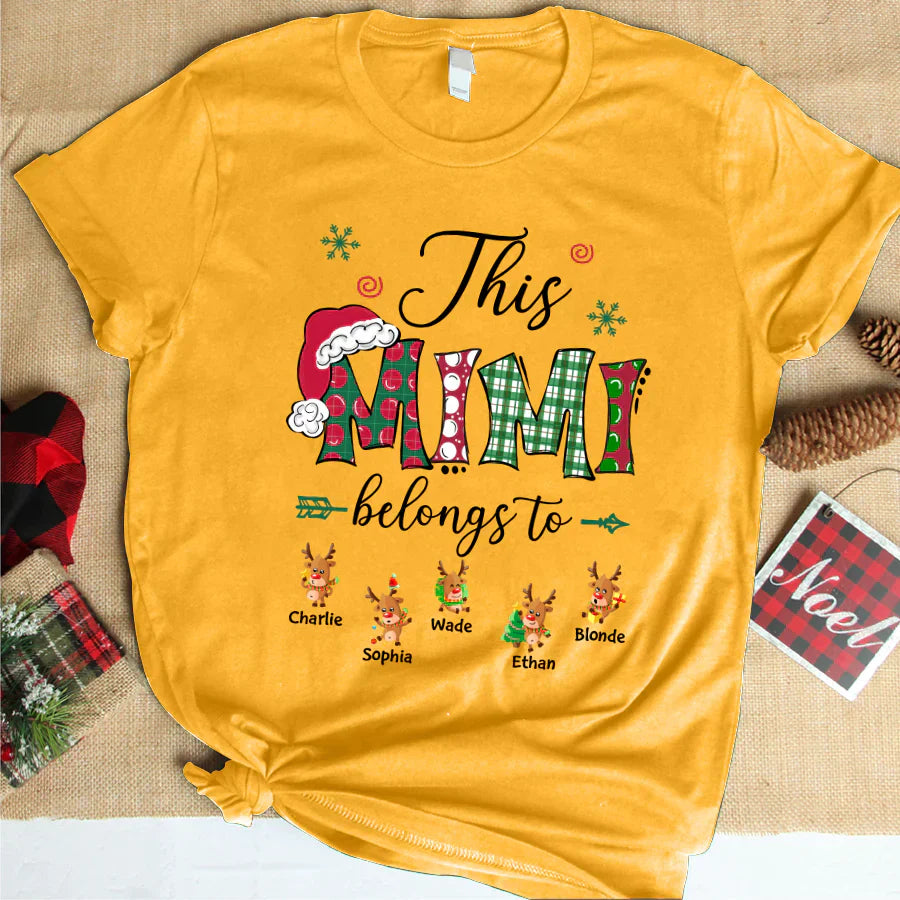 This Mimi Belongs to Christmas Reindeer T-Shirt
