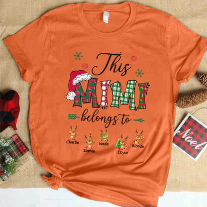 This Mimi Belongs to Christmas Reindeer T-Shirt