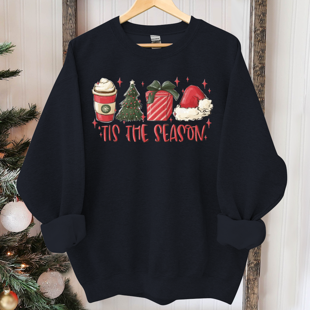 Tis The Season Sweatshirt, Christmas Tis The Season Sweatshirt, Merry Christmas Sweatshirt, Christmas Sweatshirt, Cute Winter Sweatshirt
