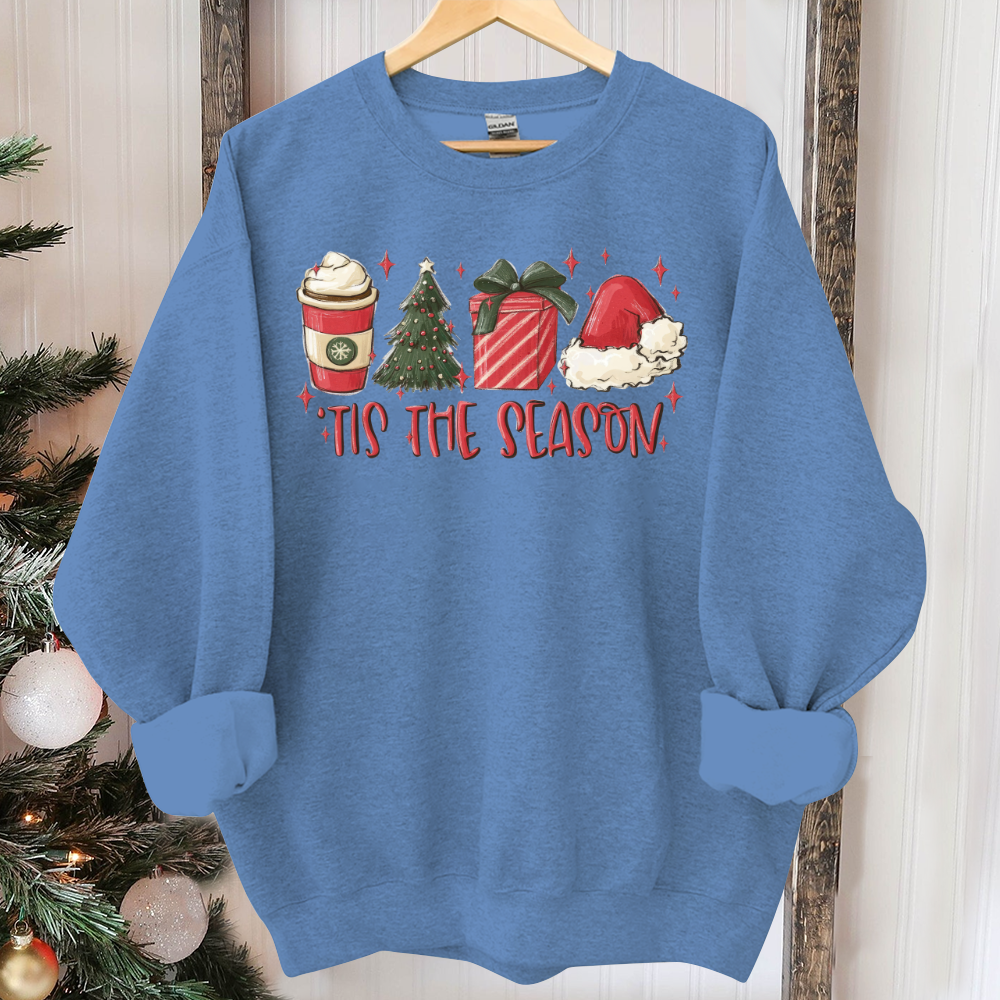 Tis The Season Sweatshirt, Christmas Tis The Season Sweatshirt, Merry Christmas Sweatshirt, Christmas Sweatshirt, Cute Winter Sweatshirt
