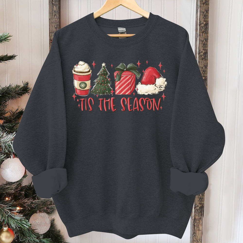 Tis The Season Sweatshirt, Christmas Tis The Season Sweatshirt, Merry Christmas Sweatshirt, Christmas Sweatshirt, Cute Winter Sweatshirt