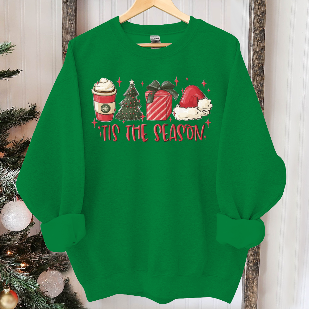 Tis The Season Sweatshirt, Christmas Tis The Season Sweatshirt, Merry Christmas Sweatshirt, Christmas Sweatshirt, Cute Winter Sweatshirt