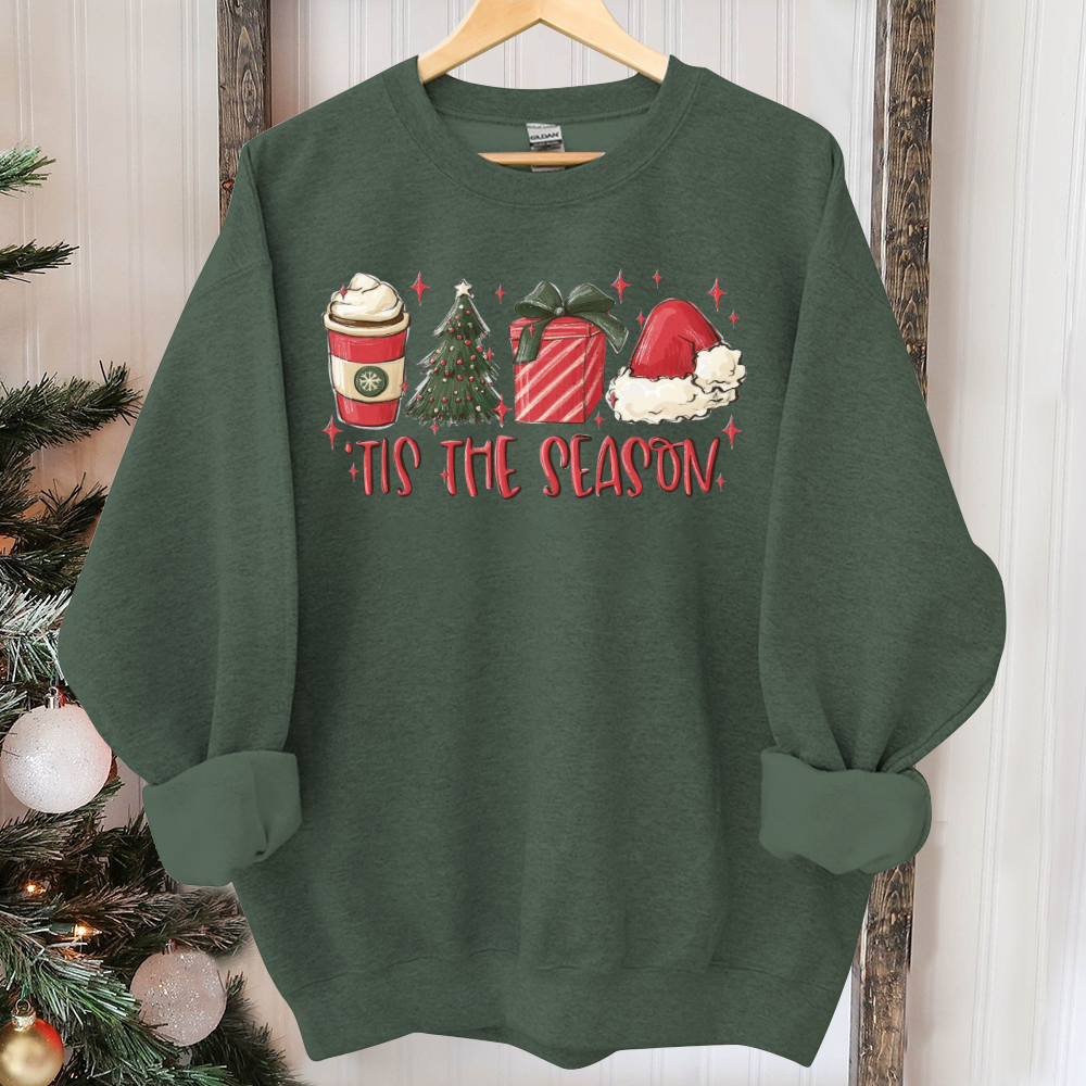 Tis The Season Sweatshirt, Christmas Tis The Season Sweatshirt, Merry Christmas Sweatshirt, Christmas Sweatshirt, Cute Winter Sweatshirt