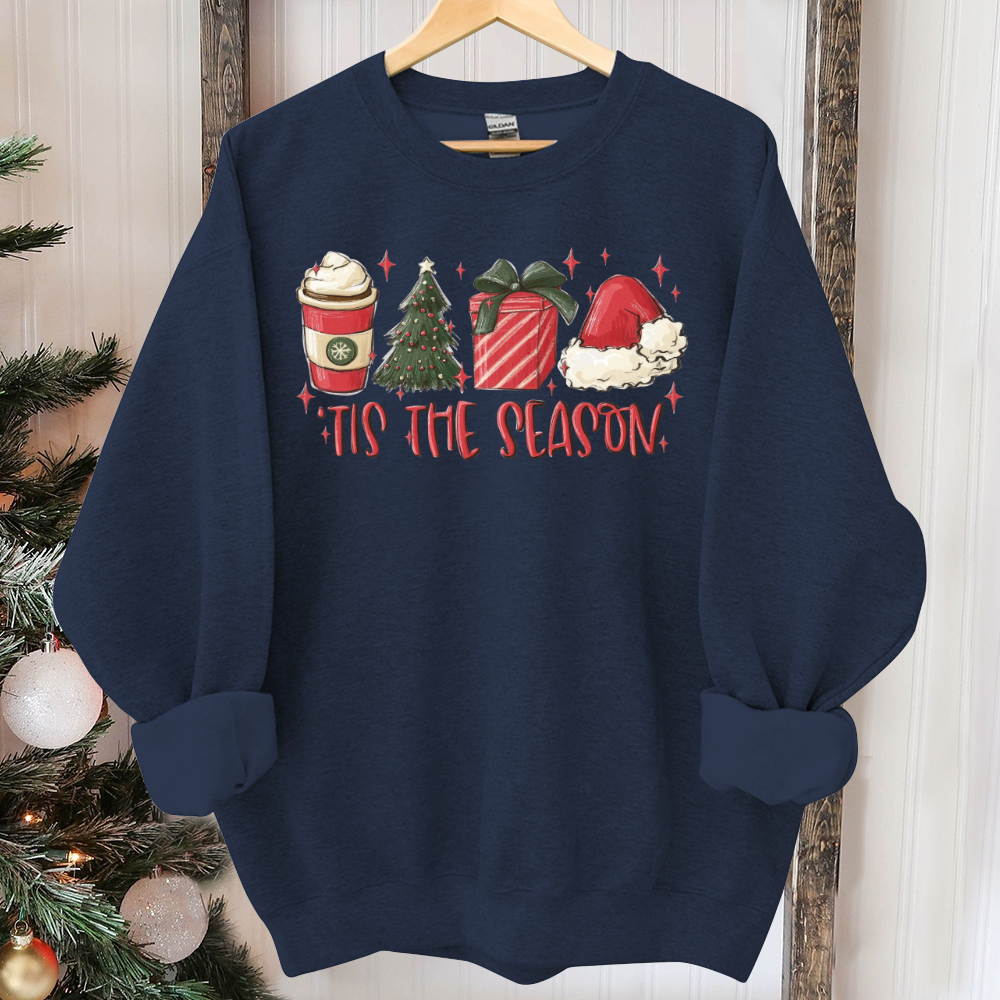 Tis The Season Sweatshirt, Christmas Tis The Season Sweatshirt, Merry Christmas Sweatshirt, Christmas Sweatshirt, Cute Winter Sweatshirt