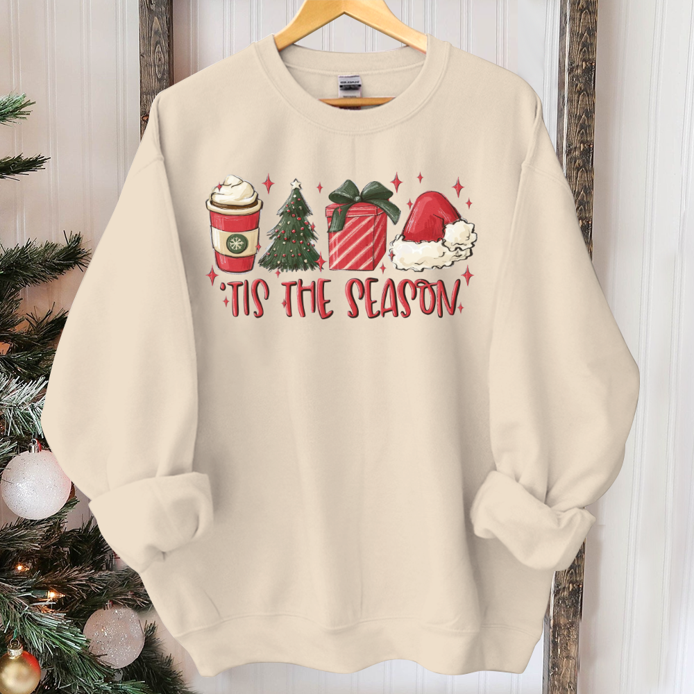 Tis The Season Sweatshirt, Christmas Tis The Season Sweatshirt, Merry Christmas Sweatshirt, Christmas Sweatshirt, Cute Winter Sweatshirt