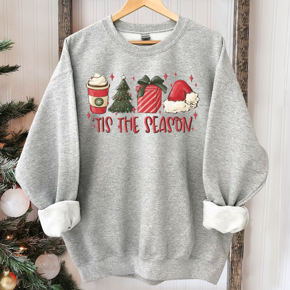 Tis The Season Sweatshirt, Christmas Tis The Season Sweatshirt, Merry Christmas Sweatshirt, Christmas Sweatshirt, Cute Winter Sweatshirt