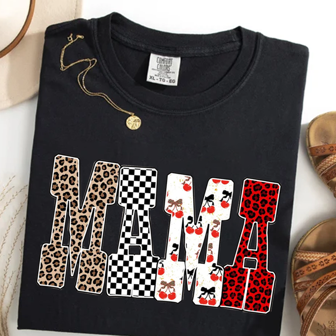 Trendy Mama Mini Nana Leopard Checker Cherry Letters Personalized