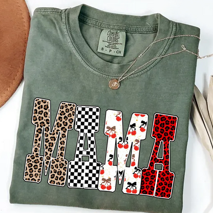 Trendy Mama Mini Nana Leopard Checker Cherry Letters Personalized