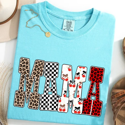 Trendy Mama Mini Nana Leopard Checker Cherry Letters Personalized