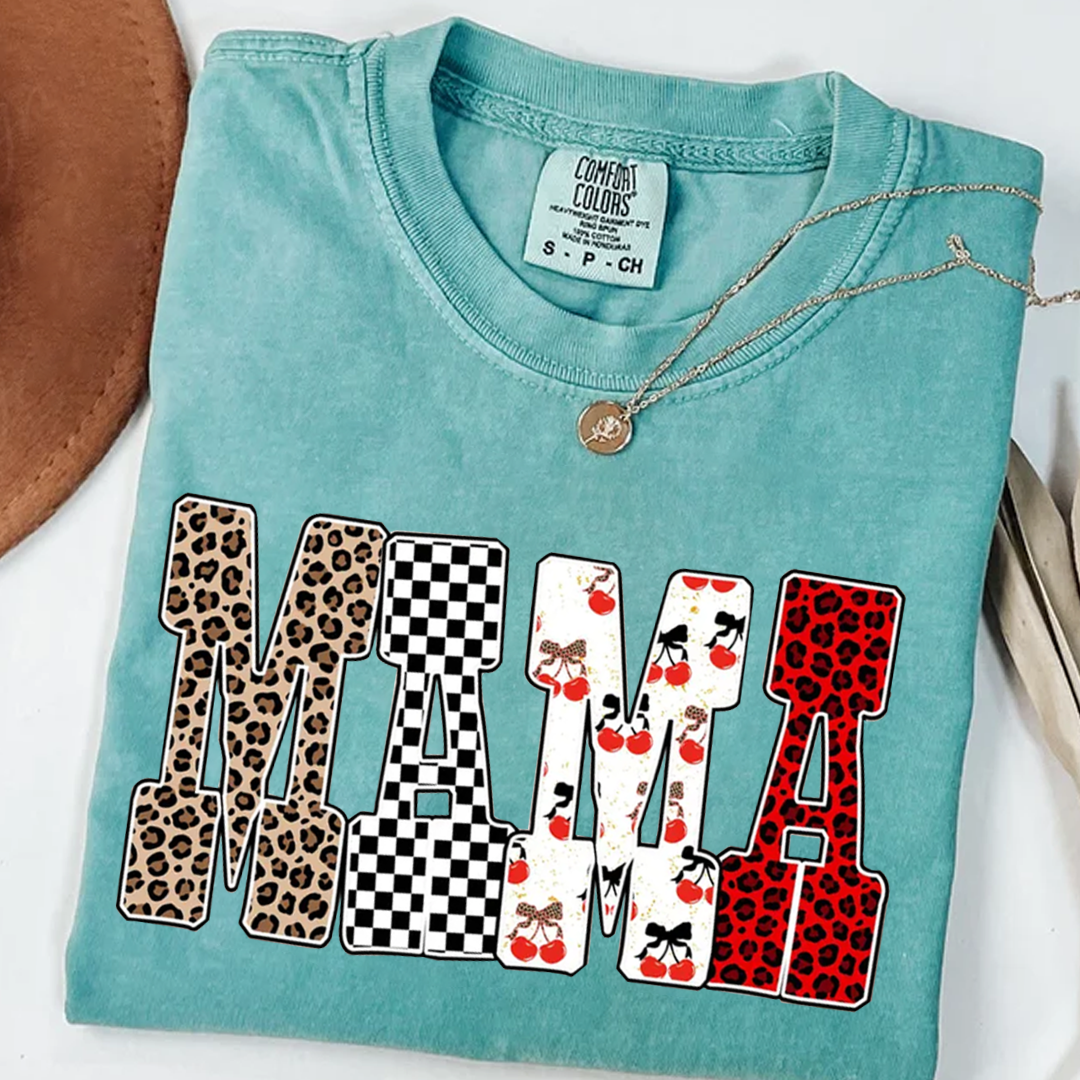 Trendy Mama Mini Nana Leopard Checker Cherry Letters Personalized