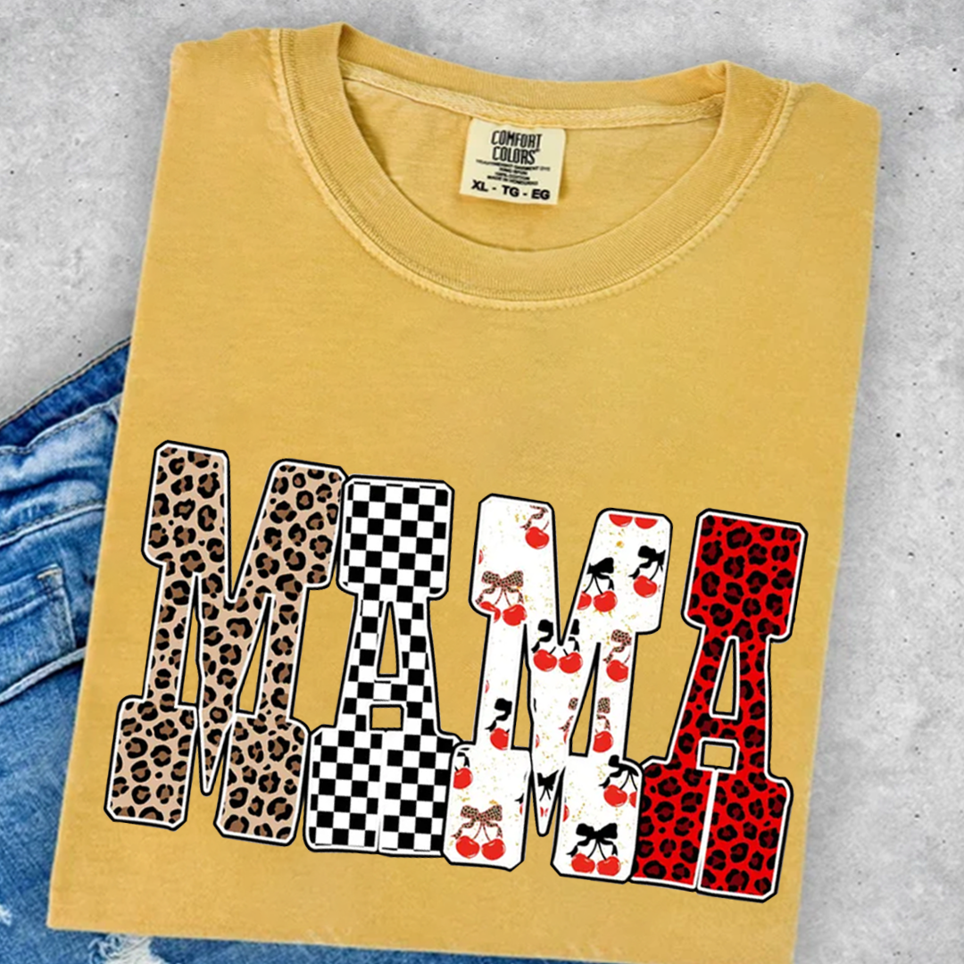 Trendy Mama Mini Nana Leopard Checker Cherry Letters Personalized