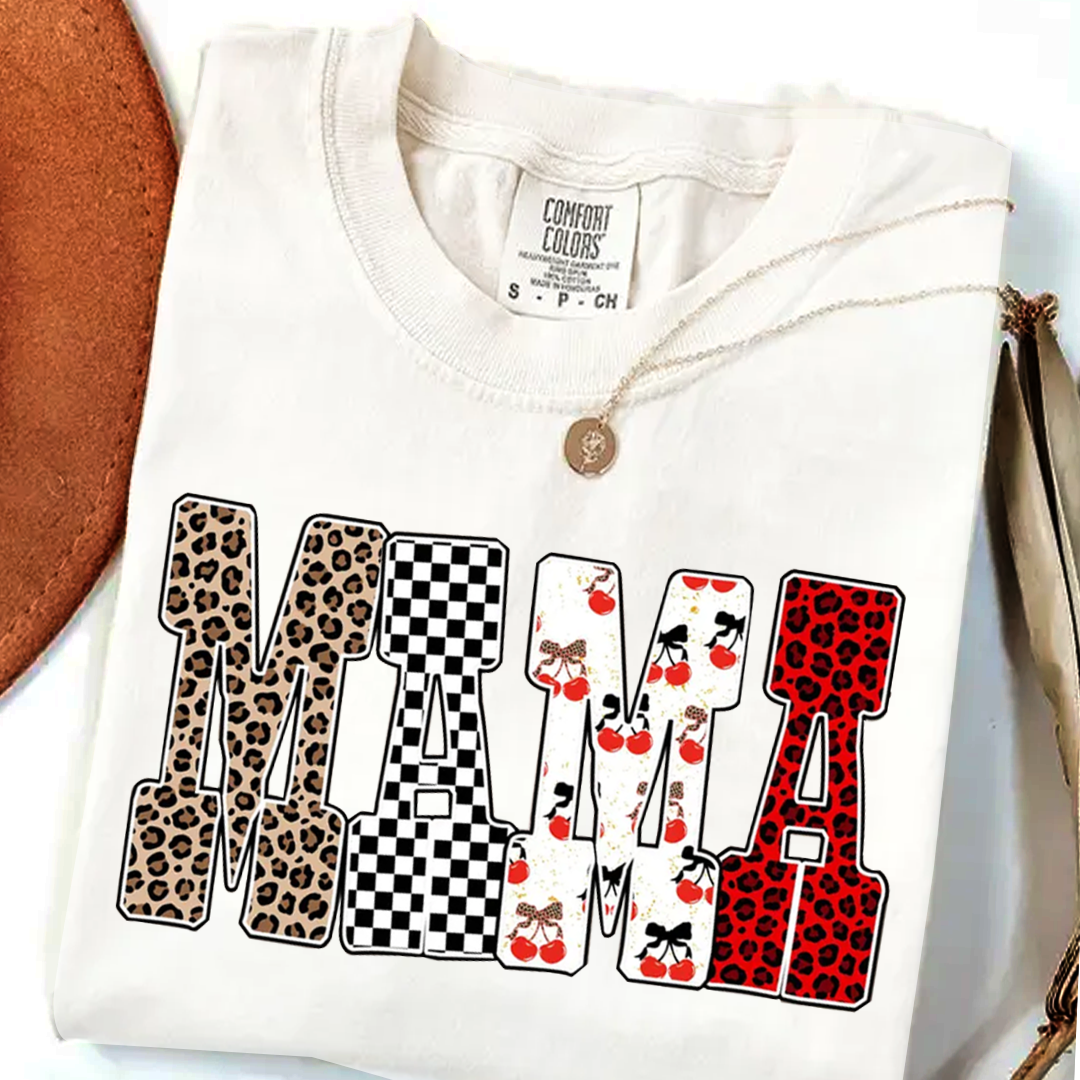 Trendy Mama Mini Nana Leopard Checker Cherry Letters Personalized