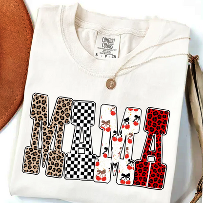 Trendy Mama Mini Nana Leopard Checker Cherry Letters Personalized