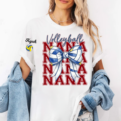 Volleyball Game Day Nana Gigi Grandma and Grandkids Personalized T-shirt