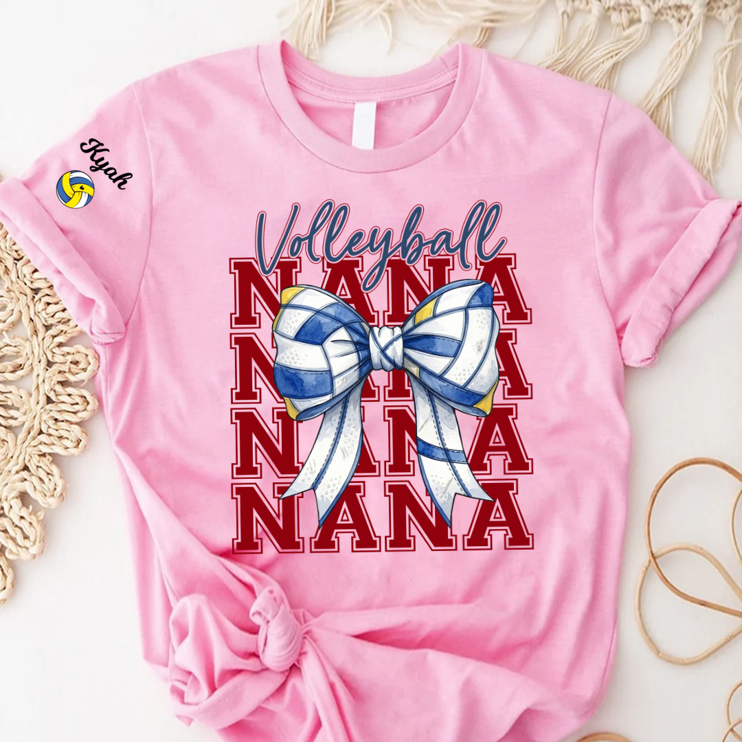 Volleyball Game Day Nana Gigi Grandma and Grandkids Personalized T-shirt