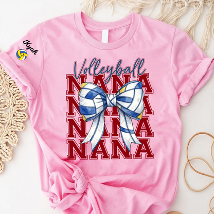 Volleyball Game Day Nana Gigi Grandma and Grandkids Personalized T-shirt