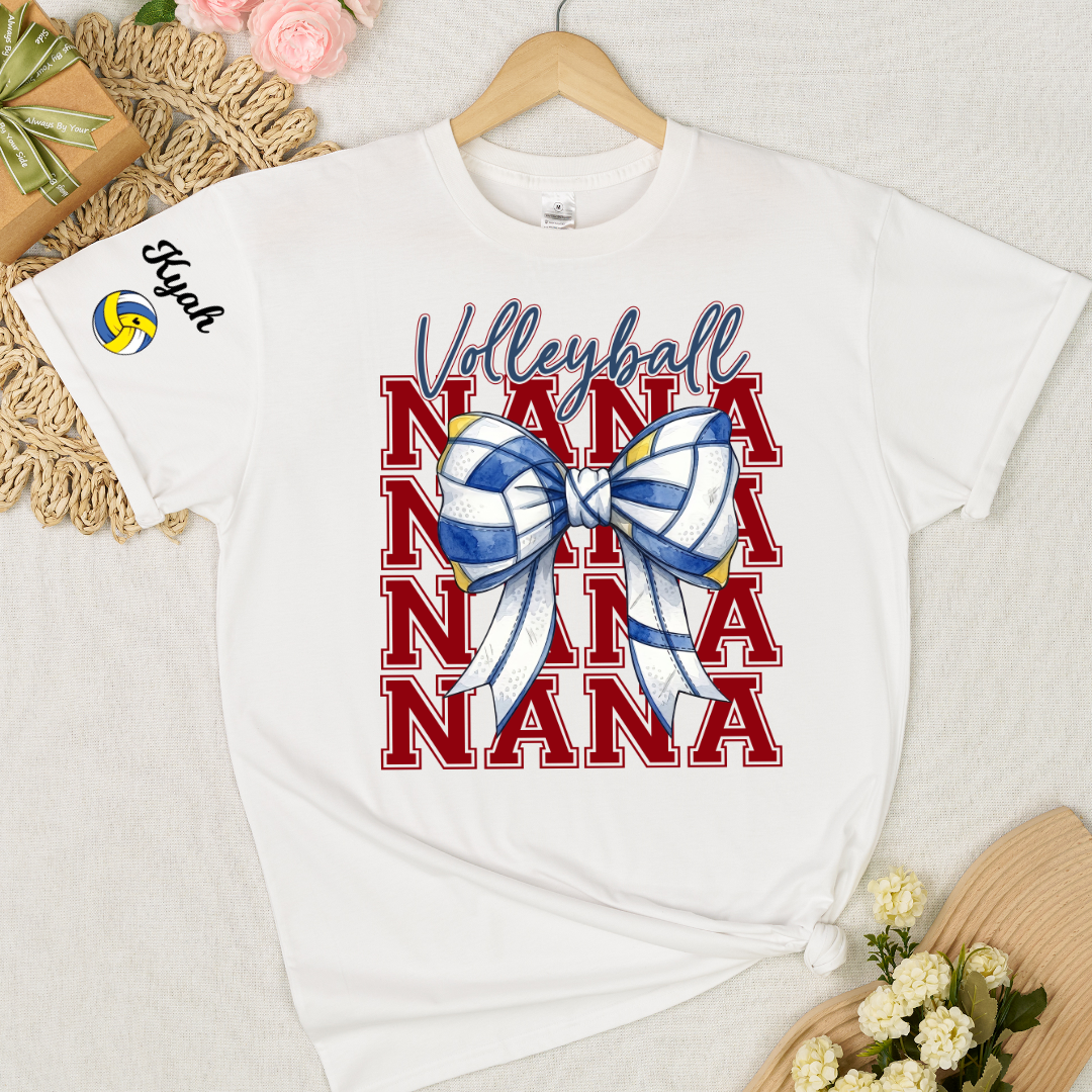 Volleyball Game Day Nana Gigi Grandma and Grandkids Personalized T-shirt