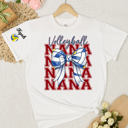 Volleyball Game Day Nana Gigi Grandma and Grandkids Personalized T-shirt