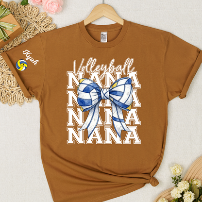 Volleyball Game Day Nana Gigi Grandma and Grandkids Personalized T-shirt