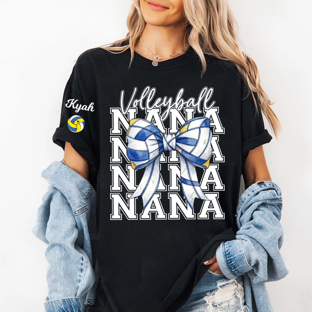 Volleyball Game Day Nana Gigi Grandma and Grandkids Personalized T-shirt