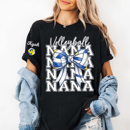 Volleyball Game Day Nana Gigi Grandma and Grandkids Personalized T-shirt