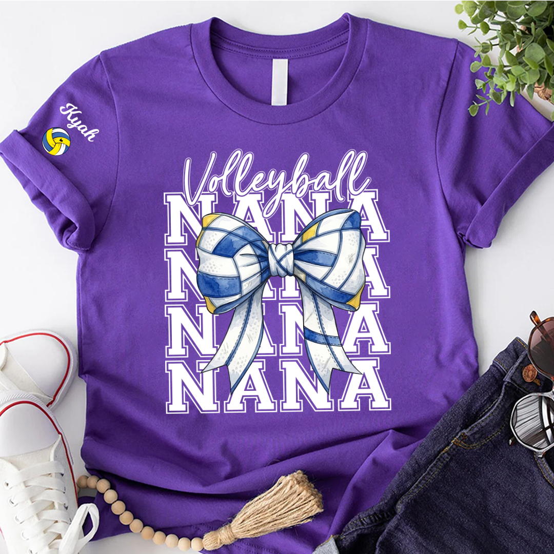 Volleyball Game Day Nana Gigi Grandma and Grandkids Personalized T-shirt