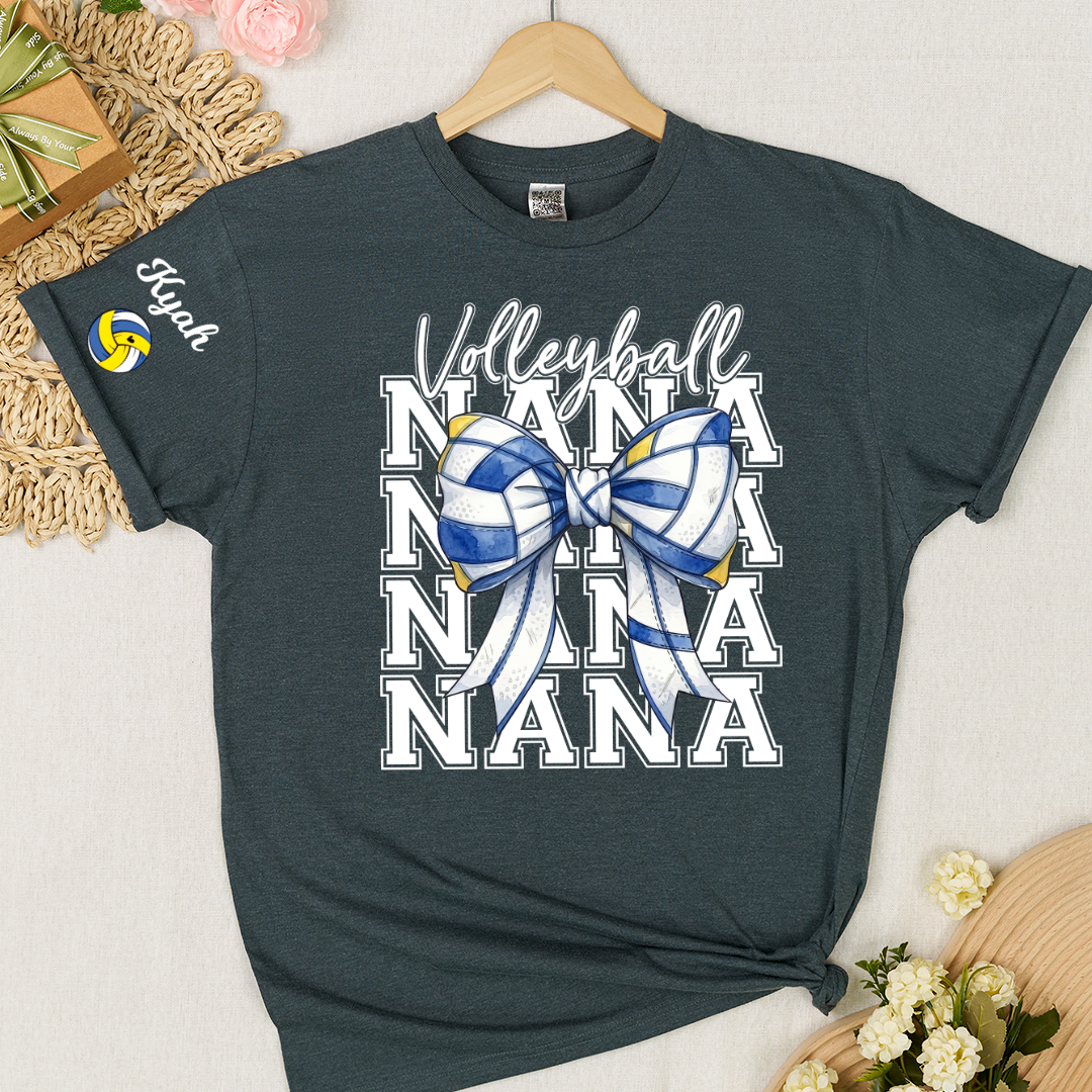 Volleyball Game Day Nana Gigi Grandma and Grandkids Personalized T-shirt
