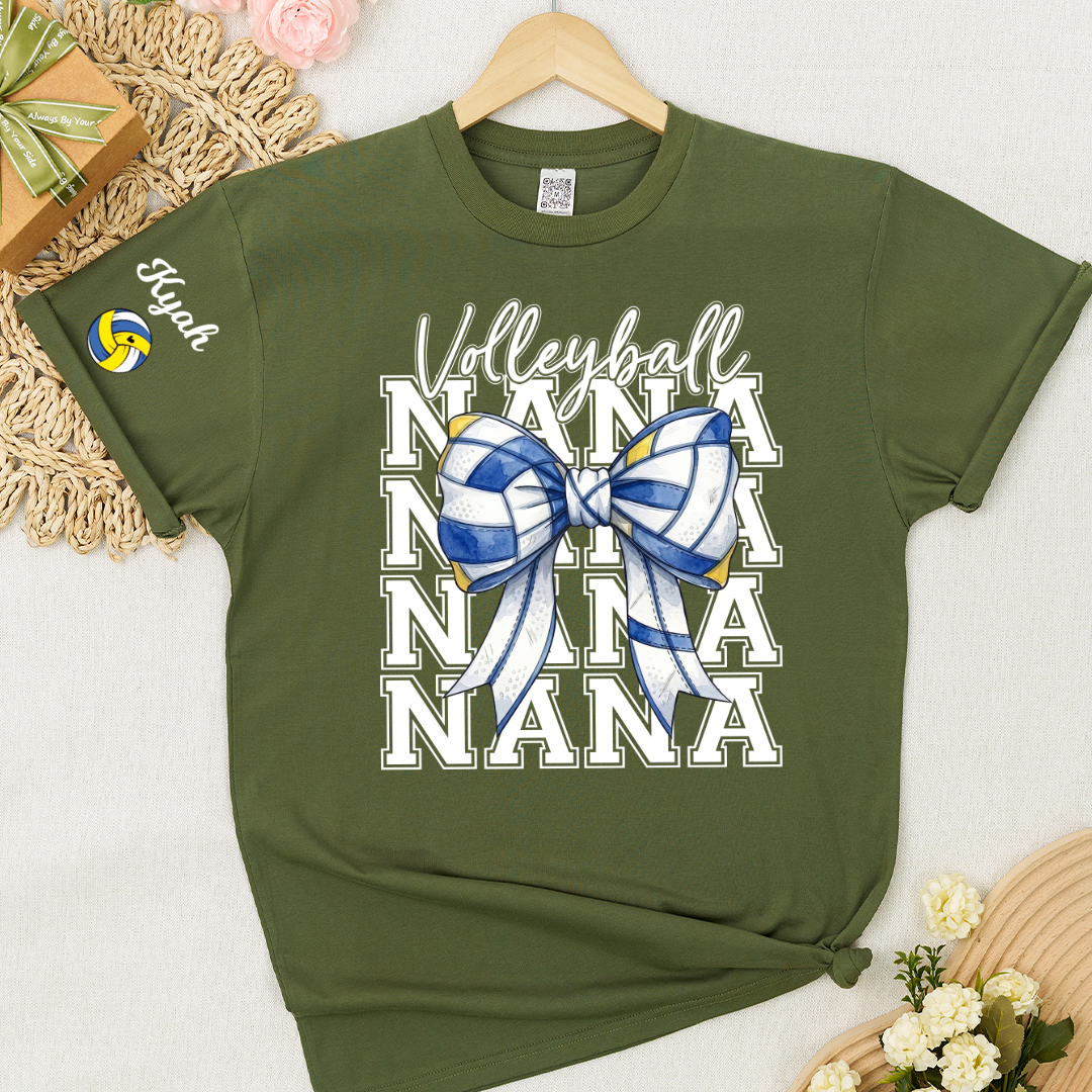 Volleyball Game Day Nana Gigi Grandma and Grandkids Personalized T-shirt
