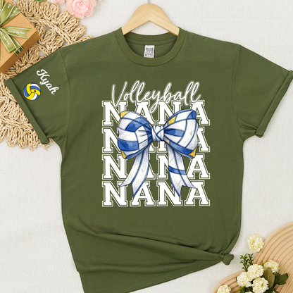 Volleyball Game Day Nana Gigi Grandma and Grandkids Personalized T-shirt