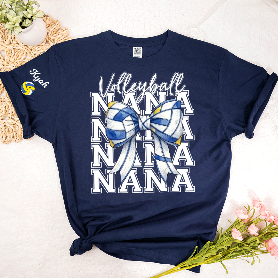 Volleyball Game Day Nana Gigi Grandma and Grandkids Personalized T-shirt