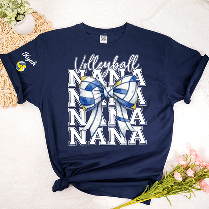 Volleyball Game Day Nana Gigi Grandma and Grandkids Personalized T-shirt