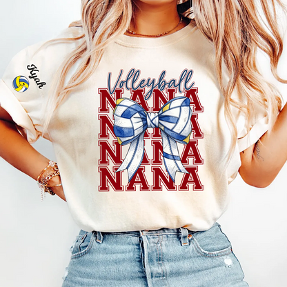 Volleyball Game Day Nana Gigi Grandma and Grandkids Personalized T-shirt